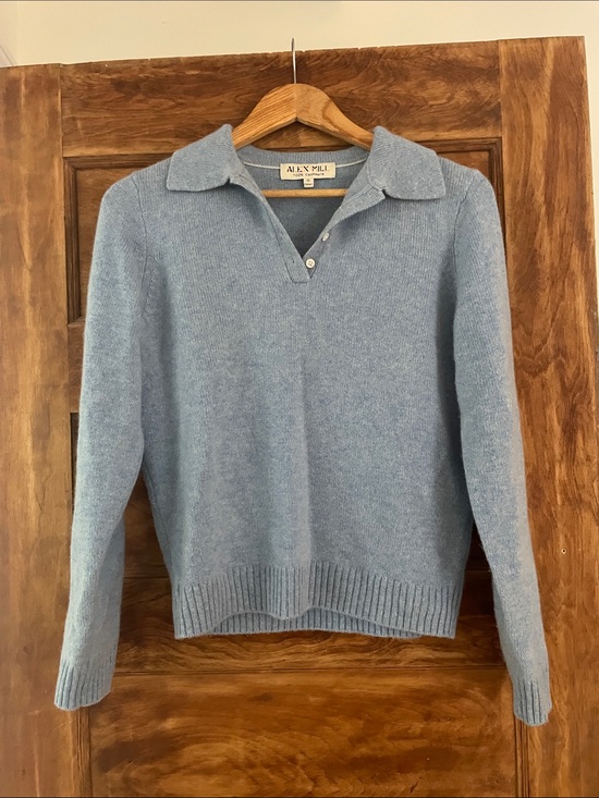 Alex Mill Sweaters - Alex Mill Alice cashmere polo sweater size small light blue